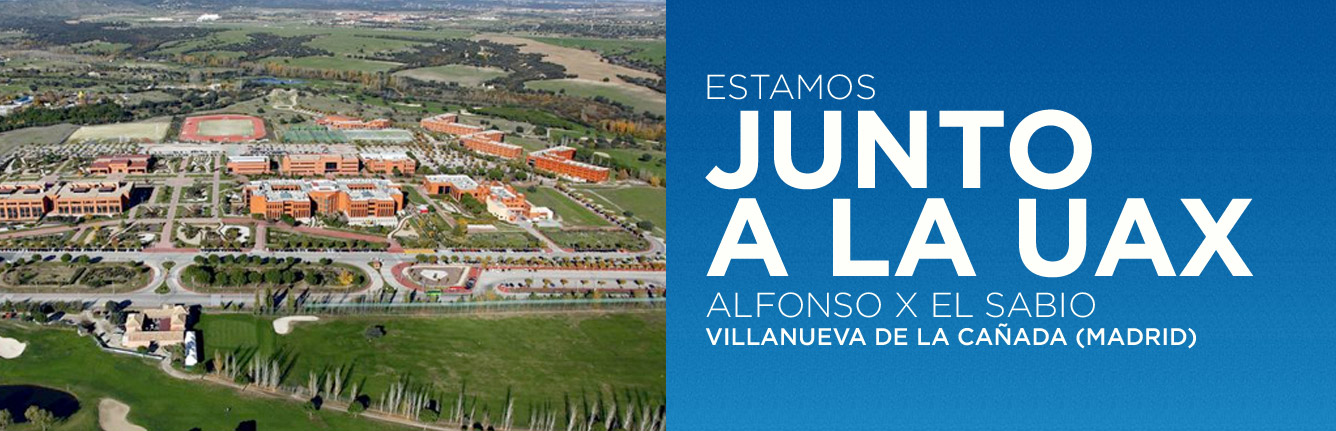 Estamos junto a la UAX Alfonso X El Sabio, Villanueva de la Cañada (Madrid)